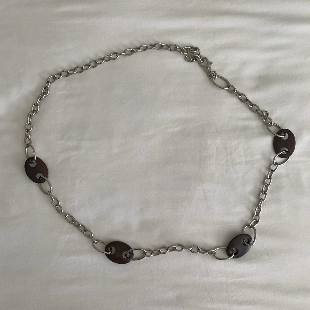 Aimee Lynn Women's Belt Medium-Large Silver Metal Links Casual Dress Vintage